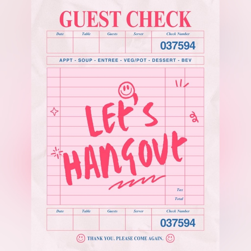 Pink 'Let's Hangout' Graphic Poster
